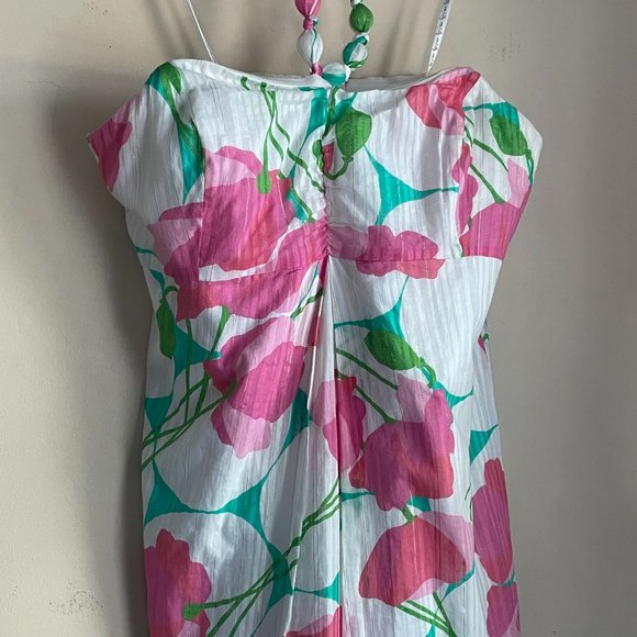 Lilly Pulitzer Floral Flower Halter Dress Betsey Had a Blast 8 - Picture 4 of 12